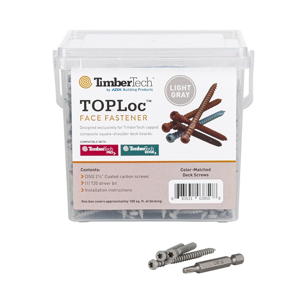 TimberTech TopLoc 2 1/2 Light Grey 350pc 100sq. ft Color-Matched Deck Fasteners