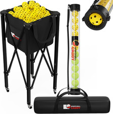 2-In-1 Set Tennis Pickleball Hopper with Pickup Tube Pickleball Caddy with
