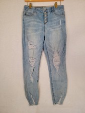 INDIGO REIN Junior's Size 11/29 Stretch Distressed Ripped Denim Skinny Jeans