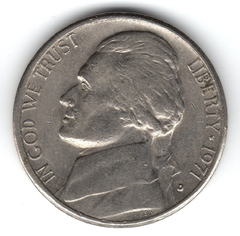 1971 D United States Jefferson Nickel Coin