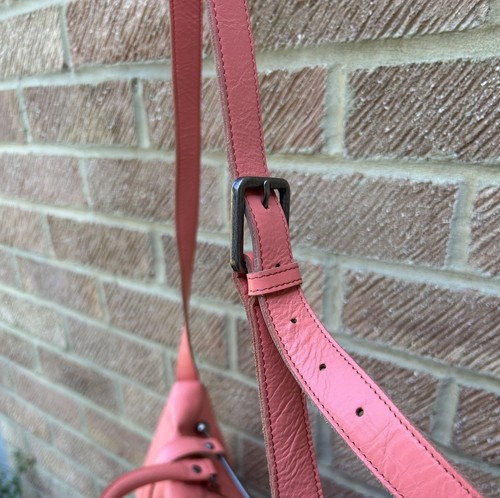 Hobbs NW3 Pink 100% Leather Medium Satchel Handbag Shoulder Bag Flimsy - Picture 7 of 15
