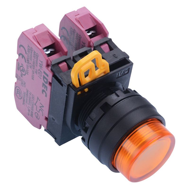 IDEC Amber 22mm Momentary Push Button Switch 2NC IP65 YW1L-M2E02Q0A