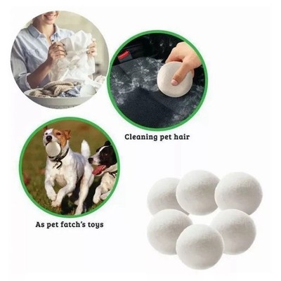 6x Wool Laundry Balls Reusable Natural Fabric Softener Wool Dryer For Speedi SET