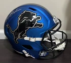 🔥 Barry Sanders Signed Lions Speed Rep 2024 Alternate Helmet Schwartz COA F/S