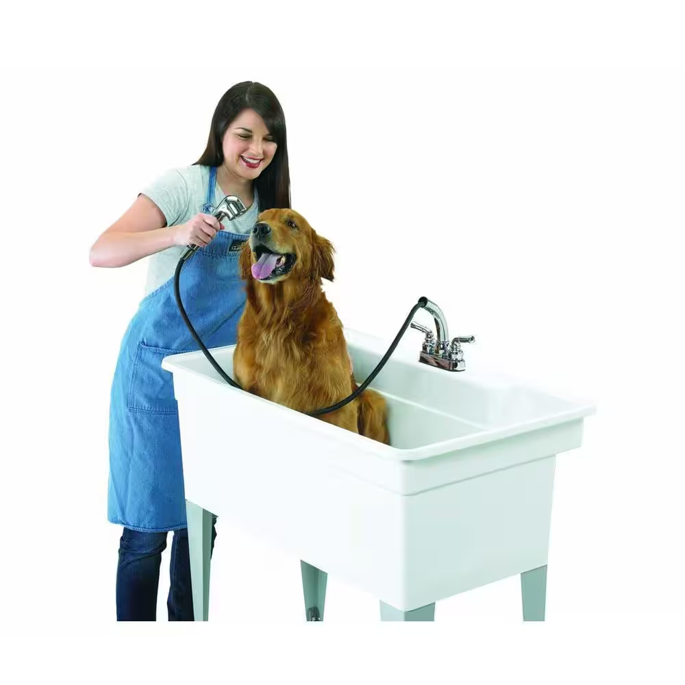 Utilatub Combo 40 In. X 24 In. 33 In. Polypropylene Floor Mount Utility Tub w...