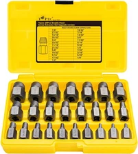 Topec 25Pcs-Double Head Screw One Size, 25-piece 3/8'' Drive 