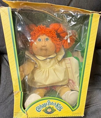 Cabbage Patch Kids Jesmar 14 in Doll 1984 Red Curly Hair Green Eyes Box