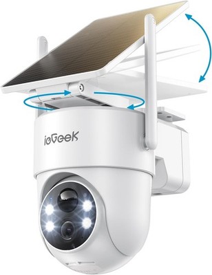 ieGeek Outdoor Solar Security Camera Wireless WiFi with Removable Solar Panel