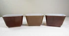 Vtg Pyrex Set of 3 501B Refrigerator Dishes 1.5 Cup Brown & Light Brown NO LIDS