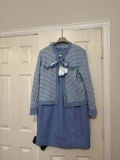 Styled Lot Tahari Dress And Christian D Cardigan With Bow Broach Detail. Size 12