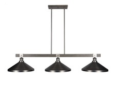 Toltec 1863-GPDW-424-GP Tacoma 3 Bulbs Bar Billiards Pool Table Island Light