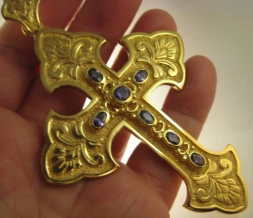 Pectoral Cross for Bishops and Priests - Gold plated over brass - 294