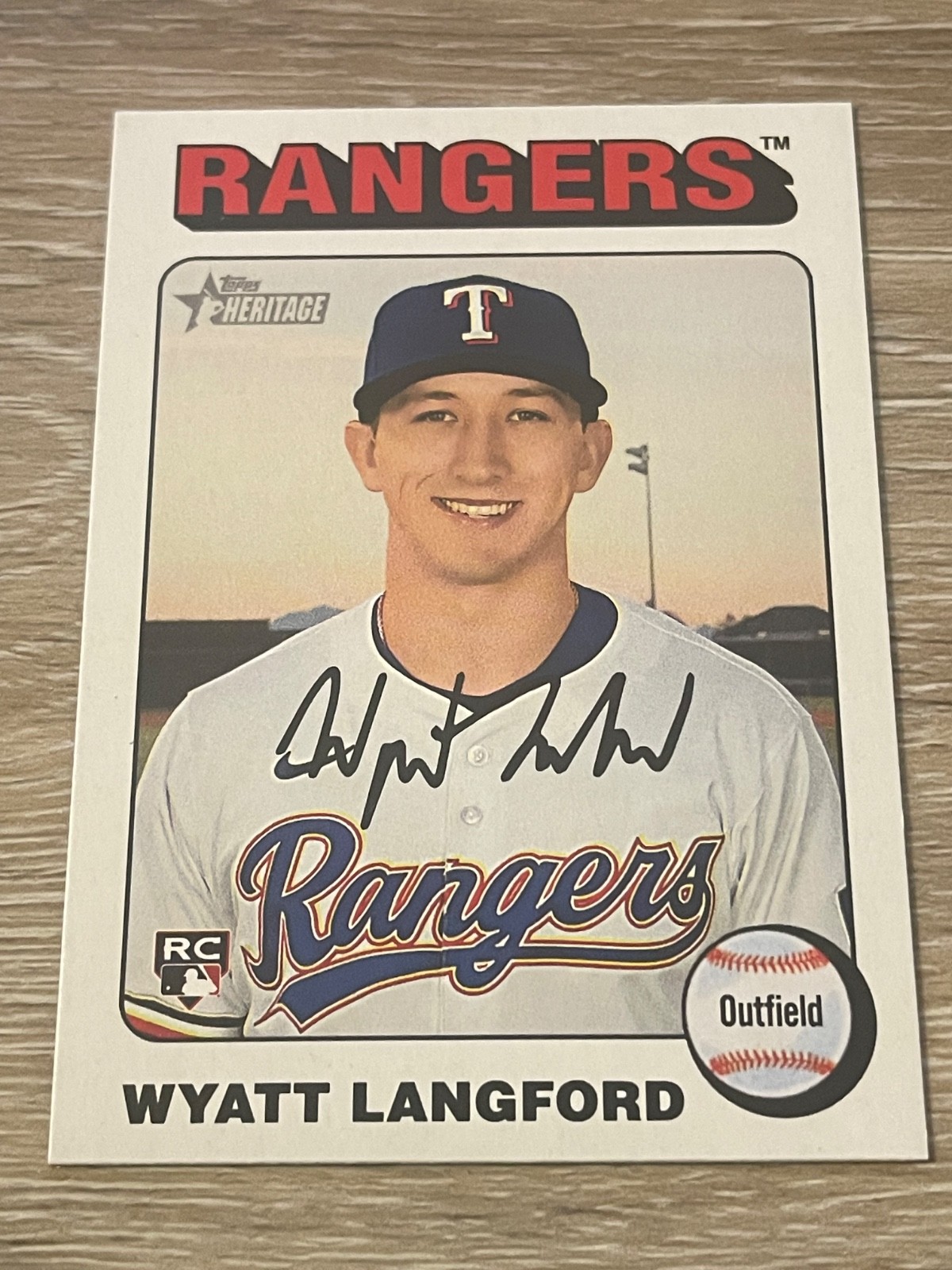 Wyatt Langford RC [White Border] 2024 Topps Heritage High Number #581 Rangers