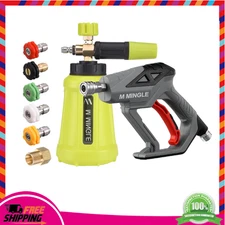 4000 PSI Foam Cannon Kit with Pressure Washer Gun & 5 Nozzles, 1L Bottle