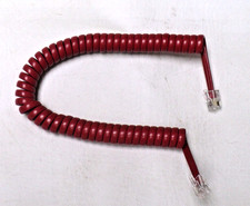 New Cherry Red 6Ft Short Phone Handset Cord Receiver Curly Coil Spring Bulk Pack