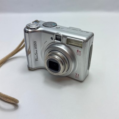 Canon Digital Camera PowerShot A550 7.1MP Silver - Lens Error - For Parts
