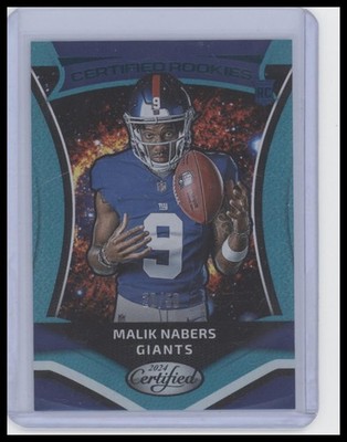 2024 Panini Certified #7 Malik Nabers Certified Rookies Mirror Teal #/50