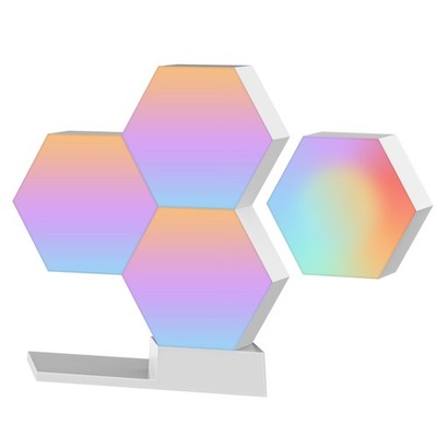 4 Pack APP Control WiFi Hexagon LED Light Kit w/ Alexa Google Game Room Decor