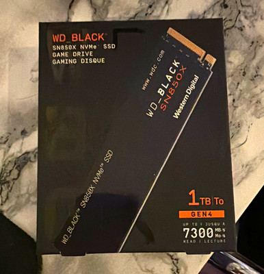 Western Digital WD_BLACK SN850X 1TB NVMe PCIe Gen4 M.2 2280 Interne SSD