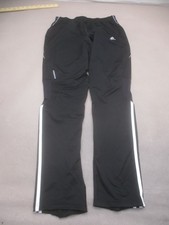 Adidas Size S Womens Black Pull On Stretch Zips Ankle Activewear Logo Pants 773