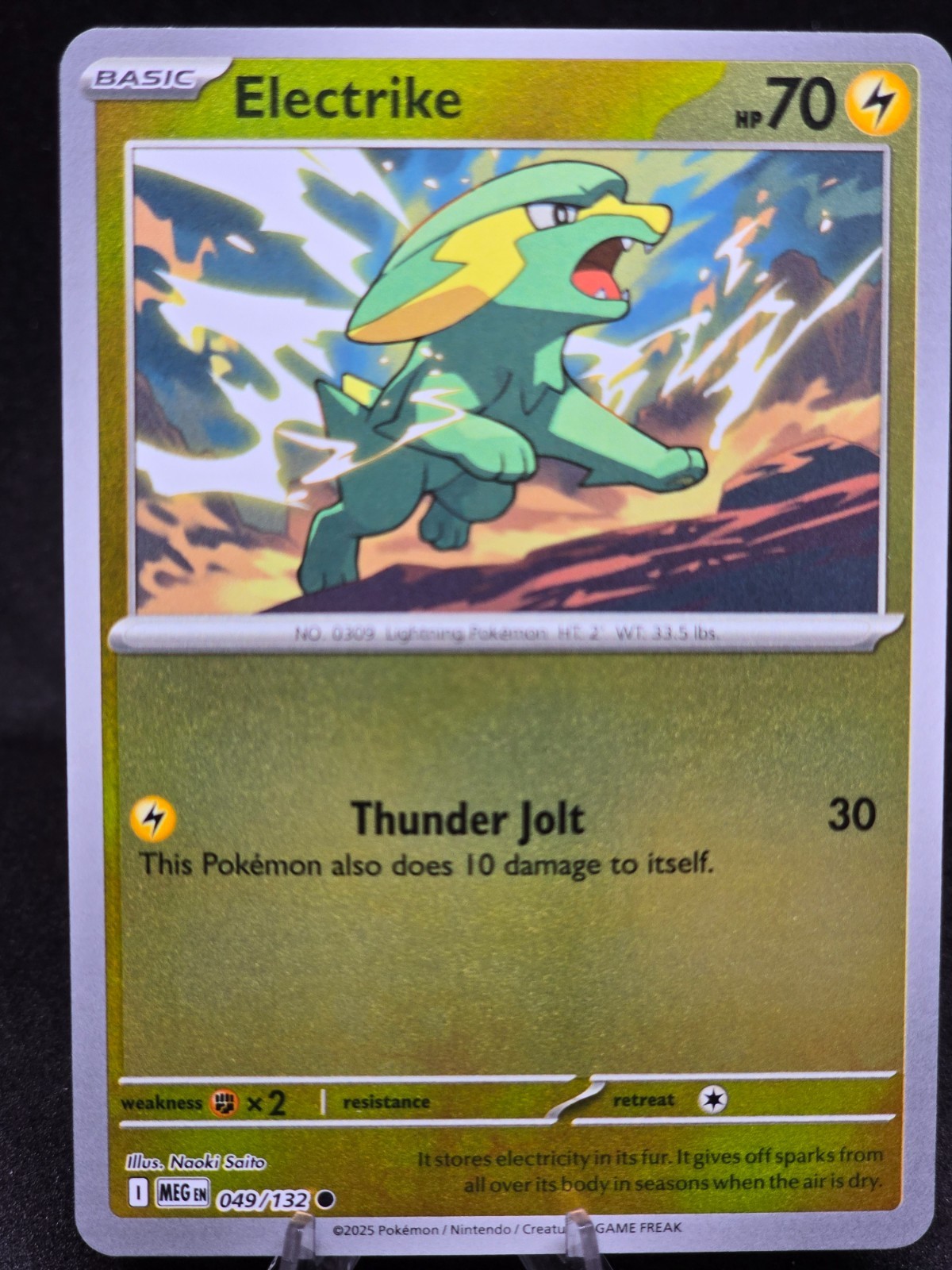 Pokémon TCG Electrike 049/132 Mega Evolutions Reverse Holo NM