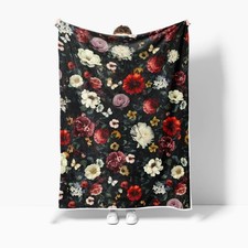 Floral Throw Blanket for Girls , Boho Floral Baby Blanket, Soft, Flannel, War...