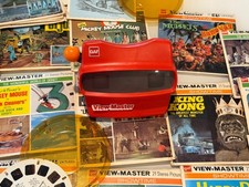Vintage GAF View Master Lot Red Viewer 50 Reels Disney Muppets James Bond 007