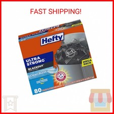Hefty Ultra Strong 13 Gallon Trash Bags, Black Tall Kitchen Trash Bags 13 Gallon