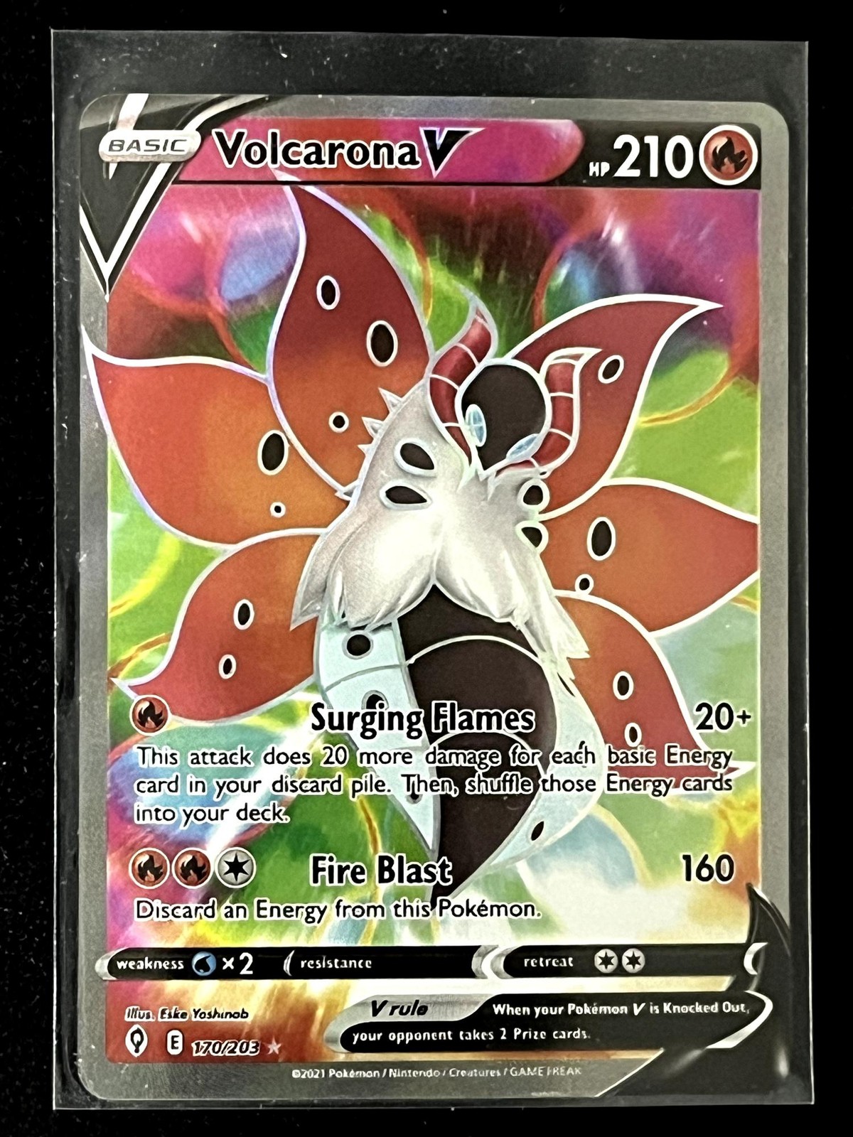 Volcarona V 170/203 Ultra Rare Evolving Skies Pokemon Near Mint