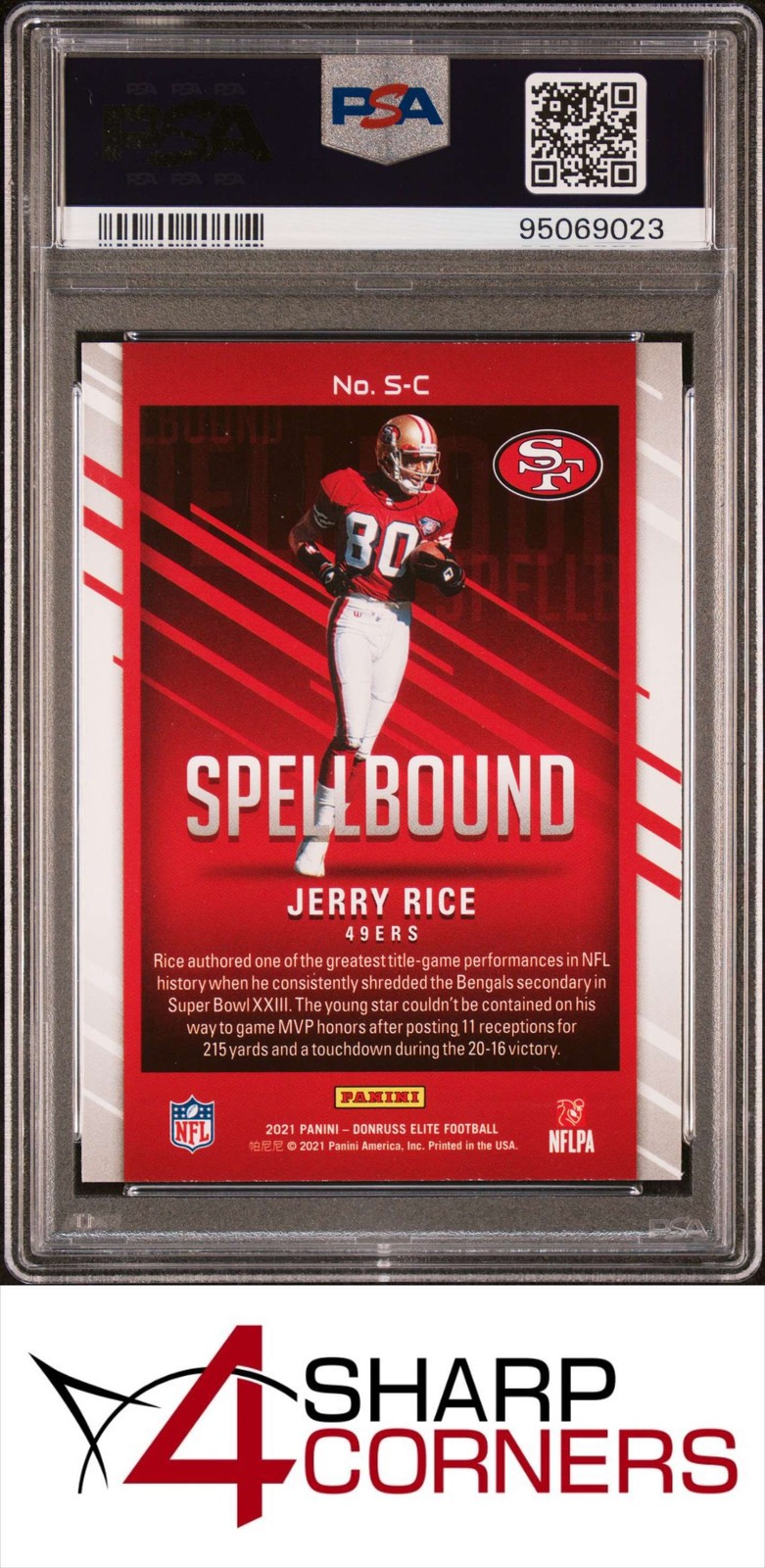 2021 PANINI DONRUSS ELITE SPELLBOUND GREEN #S-C JERRY RICE HOF POP 2 PSA 10 view 2