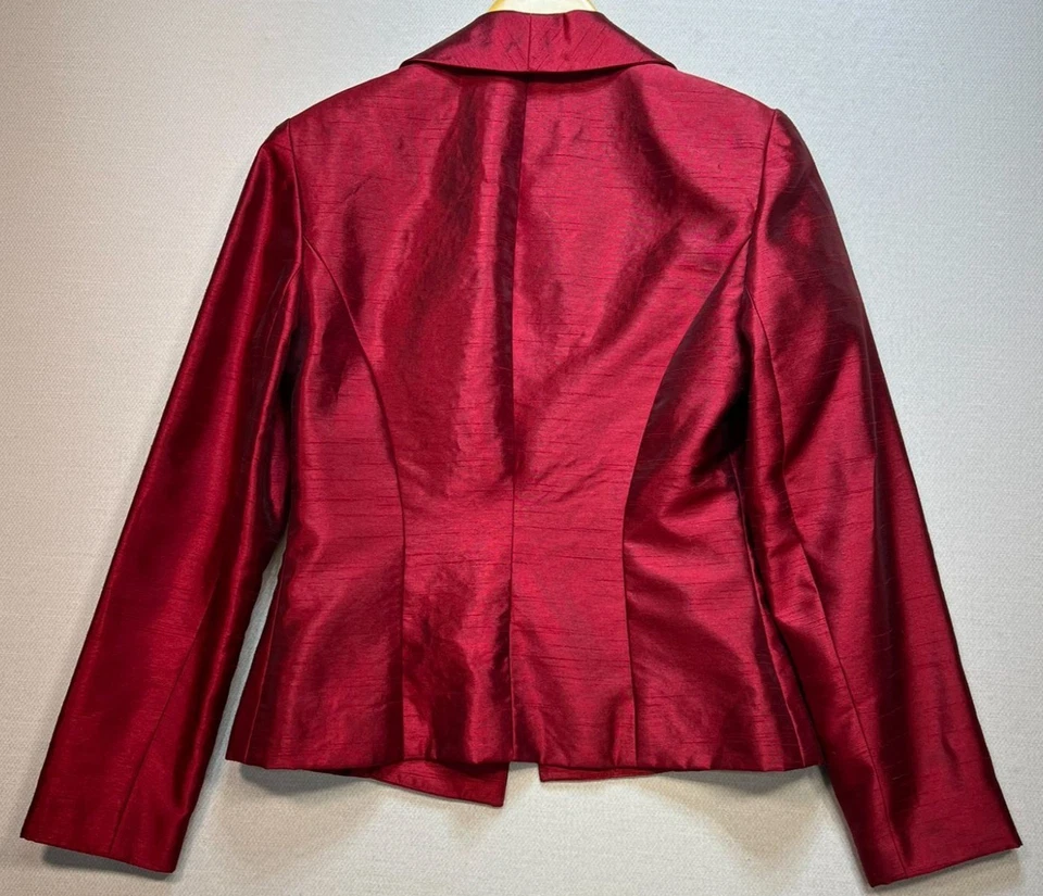 Vestido y chaqueta formal de 2 piezas de boda Michaelangelo para mujer talla 4 rojo Foto 4 de 4