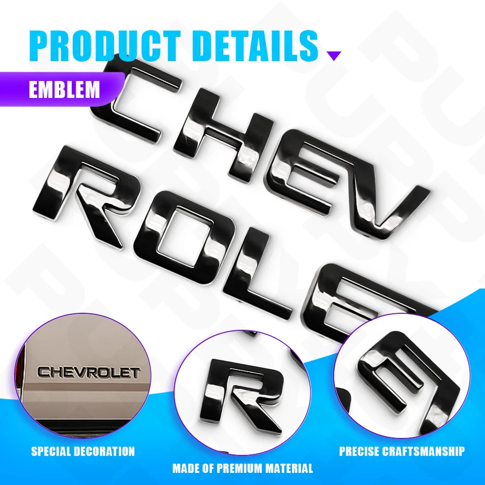 Black Rear Emblem Letter For Chevy 2005-2009 Uplander 2009-2016 Traverse Badge Foto 4 de 4