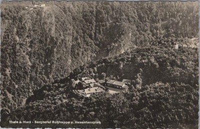 EK85, DDR, Ansichtskarten, Postkarte, Thale, Harz, Berghotel Roßtrappe, 1966