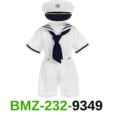 iGirlDress Baby Toddler Boys Nautical Sailor Outfit Short Suit 4 Piece Set, 2T