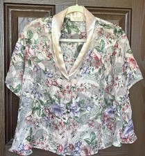 Vintage Victoria s Secret Gold Label Satin Floral Top Medium
