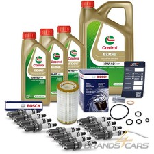 BOSCH ÖLFILTER+12x ZÜNDKERZE+8 L CASTROL 0W-40 FÜR MERCEDES CLK C208 320