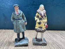Trico Man Woman Railroad Figures. Pre War C1930s. 70mm Scale Composition Trico Man Woman Railroad Figures. Pre War C1930s. 70mm Scale Composition