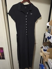 Talbots Women's Polo Shirt Dress Black Size S