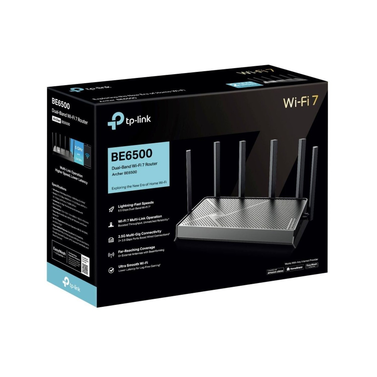TP-Link - Archer BE6500 Dual-Band Wi-Fi 7 Router - Black | eBay