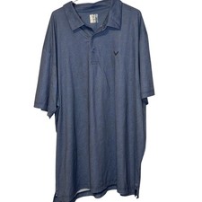 Callaway Men's Shirt Opti Dry Polo Golf Short Sleeve Blue White Pattern Sz. XXL