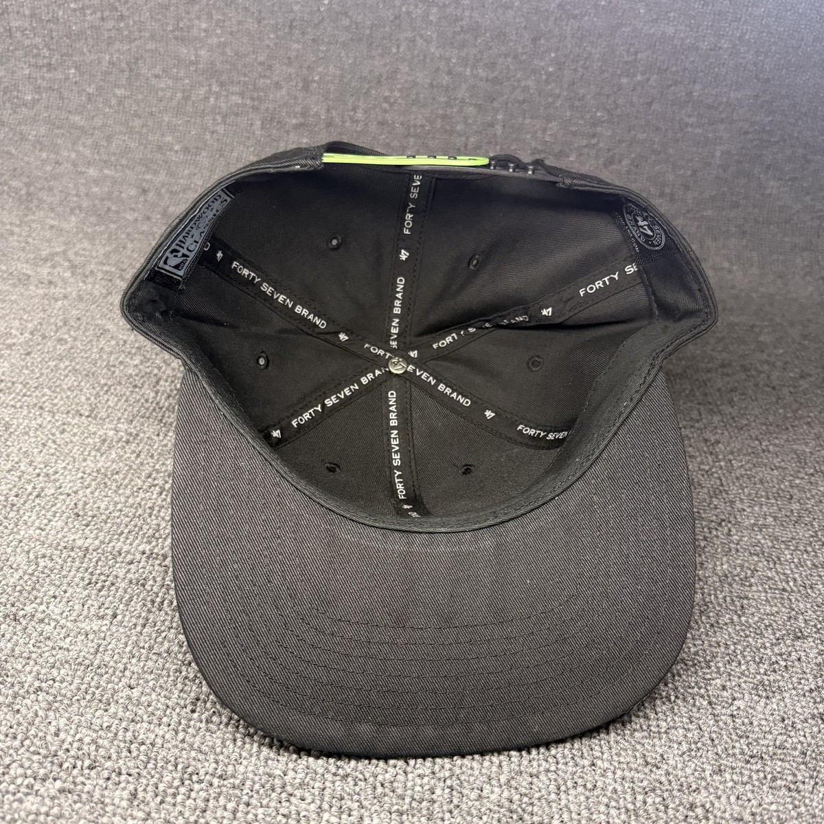 47 Brand Milwaukee Bucks Youth Snapback Hat Black Lime Green Checkerboard Brim