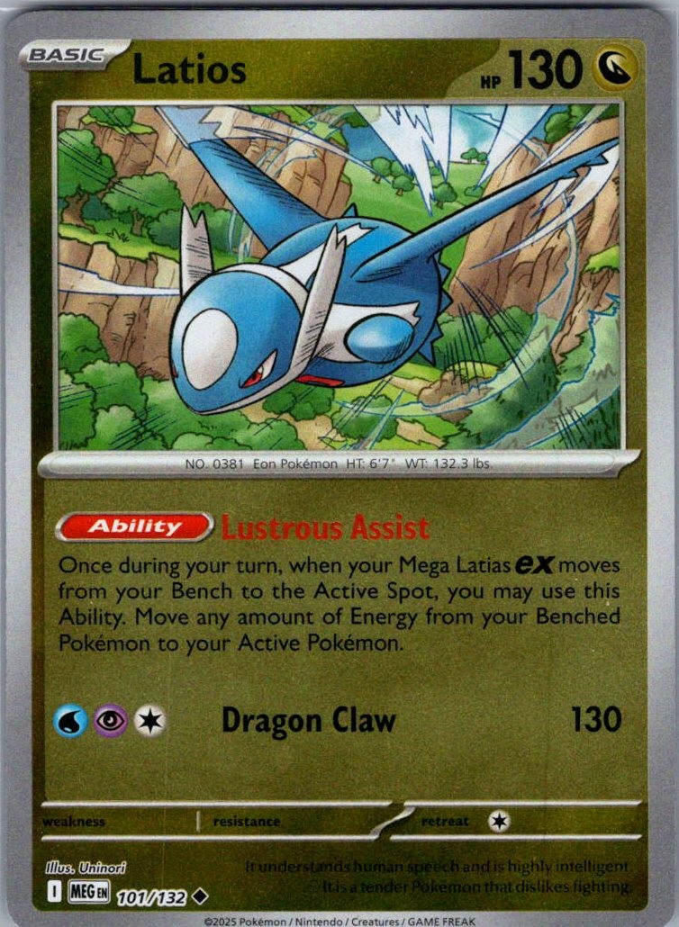 Latios Reverse Holo Uncommon ME01: Mega Evolution 101/132 NM
