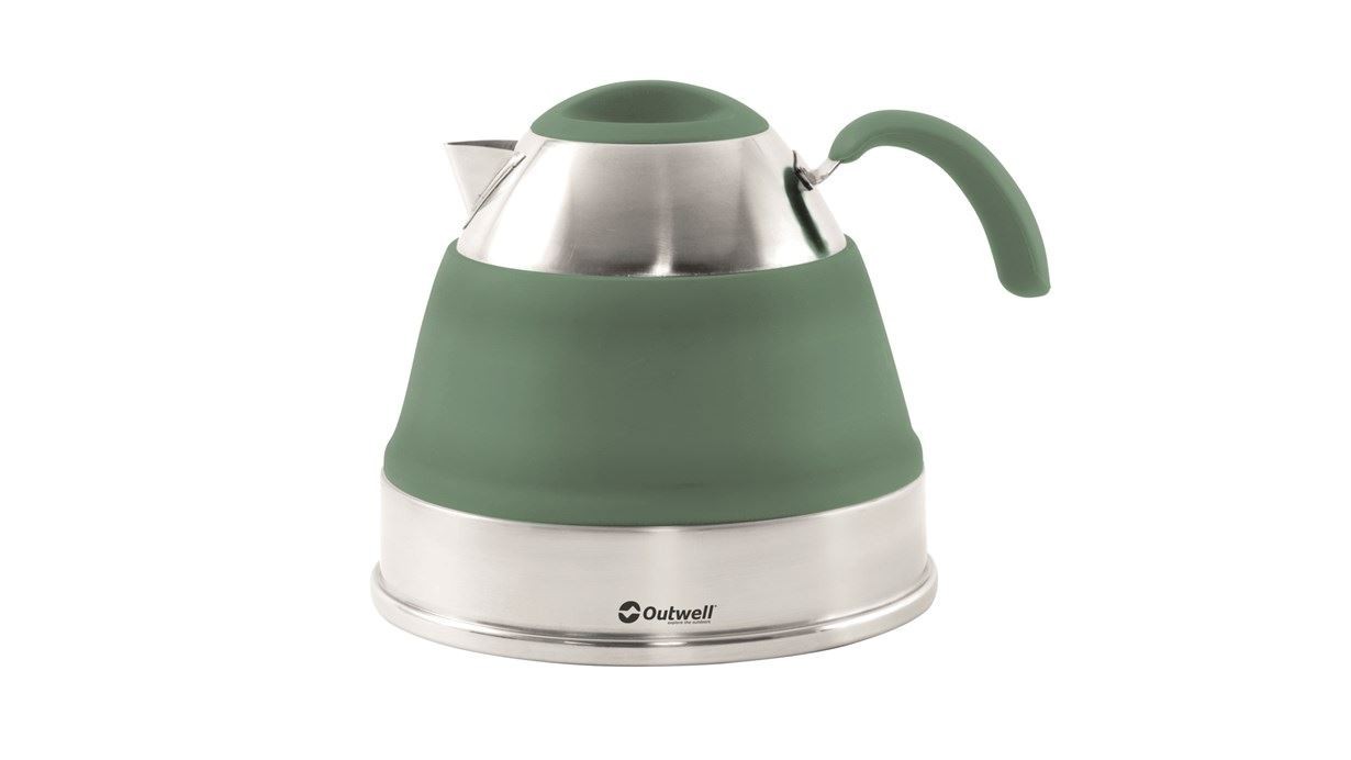 Outwell Collaps Collapsible Shadow Green Camping Stove Top 2.5L Kettle 651127