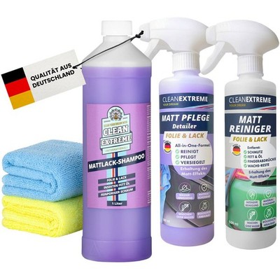 CLEANEXTREME Auto Matt Lack & Folie Set Shampoo Reiniger Pflege Versiegelung XL