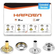 Hapden 140 Pcs Extended Version Canvas Snaps Kit, Heavy 11MM, Silver-regular