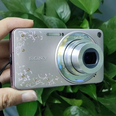 SONY Cyber Shot DSC-W350D 14.1MP Digital Camera Rhinestone Jewel Pink Good Gift