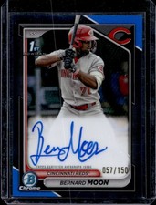 2024 Bowman Chrome Bernard Moon Prospect Auto Blue Refractor #/150 Reds