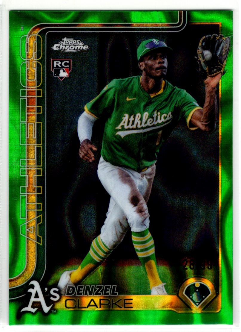 2025 Topps Chrome Update Green Lava Refractor #USC15 Denzel Clarke Athletics /99