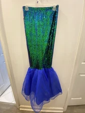Women's S Mermaid Costume Sequin Bodycon Long Princess Maxi Halloween Skirts