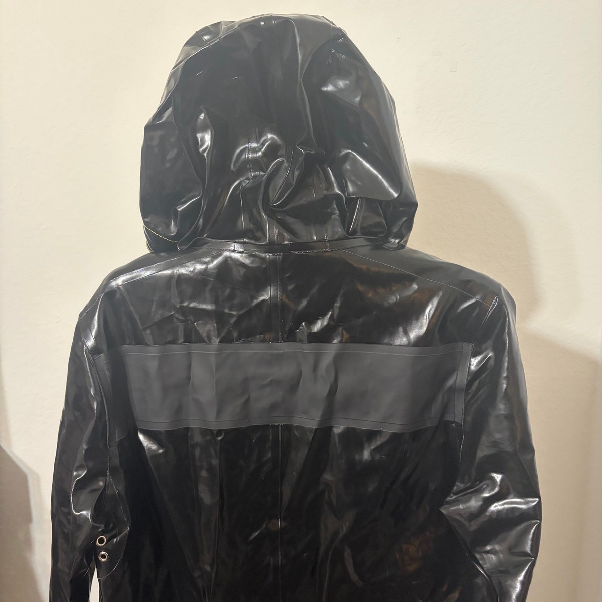 Stutterheim x Marni Black Glossy PVC Waterproof Hooded Raincoat